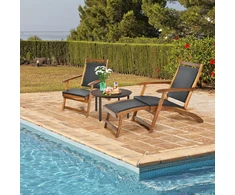 Promotions Lounge kėdė 61x130.8x82.6 cm Ruda Sulankstoma Rotango Mediena