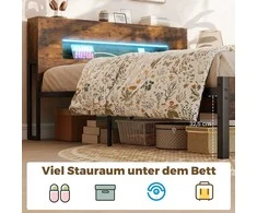 Promotions Lova, 200x140 cm, ruda, su laikymo vieta