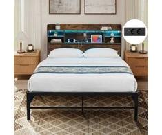 Promotions Lova, 224x141x109 cm, ruda, metalas, su laikymo vieta