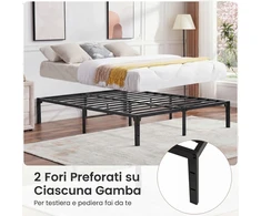 Promotions Lovos rėmas 200x160x36 cm Juodas metalas