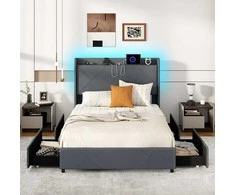 Lova Promotions Lovos rėmas, 200x160x121,5 cm, Pilka