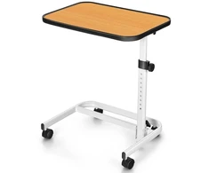 Promotions Lovos stalas ant ratukų 80,5x40,5x73-94 cm natūralus/baltas
