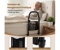 Promotions Lovos turėklas, 61x28x52,5 cm, juoda, metalas, saugos rankena su laikymo vieta