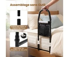 Promotions Lovos turėklas, 61x28x52,5 cm, juoda, metalas, saugos rankena su laikymo vieta