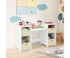 Promotions Makiažo staliukas, 2-in-1 princesės stiliaus, 104x40x117 cm, baltas