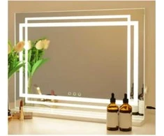 Promotions Makiažo veidrodis, 58x12x48 cm, Balta, LED apšvietimas