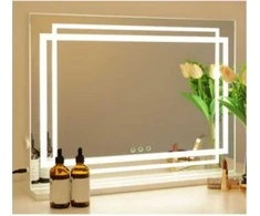 Promotions Makiažo veidrodis, LED apšvietimas, 80x14x62 cm, balta, metalinis rėmas