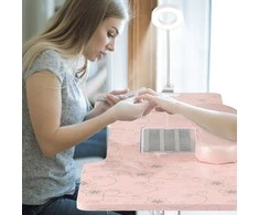 Promotions Manikiūro stalas sulankstomas su elektriniu dulkių siurbliu ir LED šviesa, rožinis
