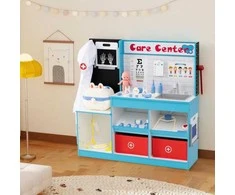 Promotions Medicinos centro žaislų rinkinys, 85x25.4x80 cm, mėlynas, medinis