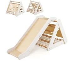 Promotions Medinis trikampis laipiojimo žaidimas vaikams su rampe, 62,5x64x57,5 cm, baltas