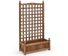 Promotions Medinis gėlių vazonas su grotelėmis, 65x28x120 cm, rudas