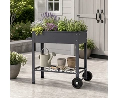 Promotions Metalinė pakelta daržinė lysvė su ratukais 88x37x80 cm pilka