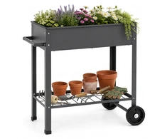 Promotions Metalinė pakelta daržinė lysvė su ratukais 88x37x80 cm pilka