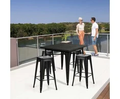 Promotions Metalinės kėdės rinkinys, 4 vnt., 43x43x79 cm, juodos spalvos