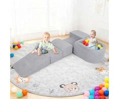 Promotions Minkštų žaidimų rinkinys, 5 dalių laipiojimo ir ropojimo putų blokai, pilka, putos
