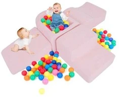 Promotions Minkštų žaidimų rinkinys, 5 dalių laipiojimo ir ropojimo putų blokai, rožinė, putos