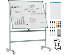 Promotions Baltas magnetinis dvipusis baltas lentos stovas, 126x53,5x160 cm, baltas