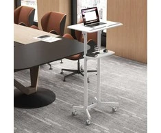 Promotions Mobilus paskaitų staliukas, 59,7x40,6x104,1-128,3 cm, baltas