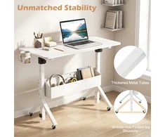 Promotions Mobilus stovimas stalas, aukščio reguliavimas, 80x40x70-117 cm, baltas
