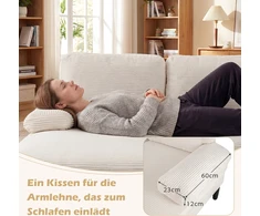 Promotions Modulinė Sofa Lova U formos 5-6 vietų 258x125x71,5 cm Smėlio spalvos aksominis audinys