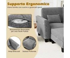 Promotions Modulinė sofa U formos 280x144x84 cm pilka, šenilio audinys