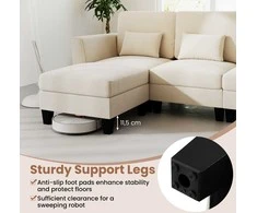 Promotions Modulinė sofa, U formos kampinė 280x144x84 cm, smėlio spalvos, šenilinė medžiaga