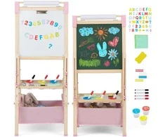 Promotions Molinukas, reguliuojamo aukščio dvipusė magnetinė kreidinė lenta, 44x40x102-126 cm, rožinė