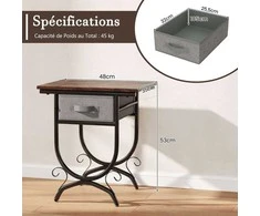 Promotions Naktinė spintelė, 48x35x54 cm, Ruda Juoda Pilka