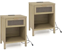 Promotions Naktiniai staliukai 2 vnt. 50x38x64,5 cm ąžuolo