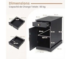Promotions Naktinis staliukas 60x35x62 cm juodas, su laikymo vieta
