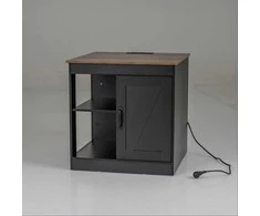 Promotions Naktinis staliukas 60x60x61 cm juodas, medinis