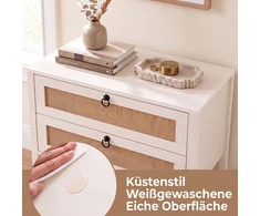 Promotions Naktinis staliukas su 2 stalčiais ir atvira lentyna 68,6x40,6x64,8 cm balintos ąžuolo spalvos