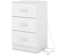Promotions Naktinis staliukas su įkrovimo stotele, 38x35x66 cm, balta, su laikymo vieta