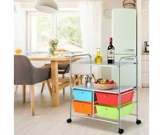 Promotions Naudingas organizatorius vežimėlis, 63x36.8x74.9 cm, Mėlynai žalias