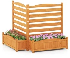 Promotions Oro kondicionieriaus tvorelė su gėlių dėže, 110x113x101 cm, geltona, mediena