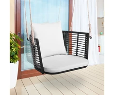 Promotions Pakabinamas rotango krėslas su pagalvėle ir metaliniu rėmu 77,5x62x38 cm mišrios rudos spalvos