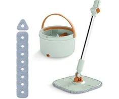 Promotions Pakeičiamų šluotelių galvutės, rinkinys iš 6 vnt., 26,5x26,5x0,7 cm, pilkai baltos spalvos