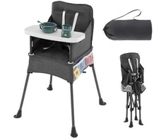 Promotions Pakeliama kėdutė, sulankstoma kelioninė aukšta kėdė, 58.4x57.2x96.5 cm, pilka