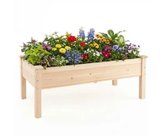 Promotions Pakelta daržinė lysvė 122x63.5x48.3 cm natūralaus eglės medžio