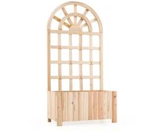 Promotions Pakelta daržinė lysvė su treliažu 61x30,5x122 cm rudos medienos