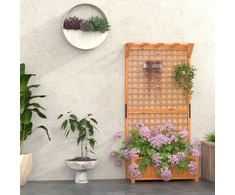 Promotions Pakelta lysvė su dekoratyvine tvorele ir kabamu stogu, 90.2x44.5x184.2 cm, natūrali