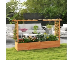 Promotions Pakelta lysvė su šonine tvorele ir kabamu stogu 110x44x182 cm oranžinė