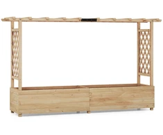 Promotions Pakelta lysvė su tvorele ir kabančiu stogu 200x44x114 cm natūrali