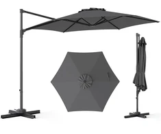 Promotions Patio pakabinamas skėtis Ø305 cm pilkas