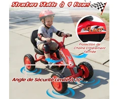 Promotions Pedalinis Go-Kartas 84x57x55 cm raudonas metalinis rėmas