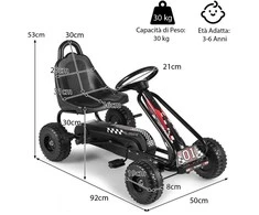 Promotions Pedalinis kartingas, reguliuojama sėdynė, rankinis stabdis, vaikams, juodas