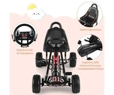Promotions Pedalinis kartingas, reguliuojama sėdynė, rankinis stabdis, vaikams, juodas