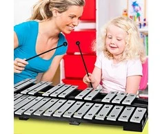 Promotions Perkusinis glockenspiel, 30 natų, 55,9x33x5,1 cm, Juoda Sidabrinė