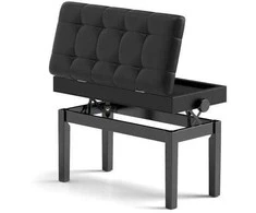 Promotions Pianino suoliukas, reguliuojamas Duetas, 76x36x48-58 cm, juodas