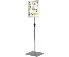 Promotions Plakatų stovas rinkinys, 2 vnt., 28x28x73-123 cm, sidabro spalvos